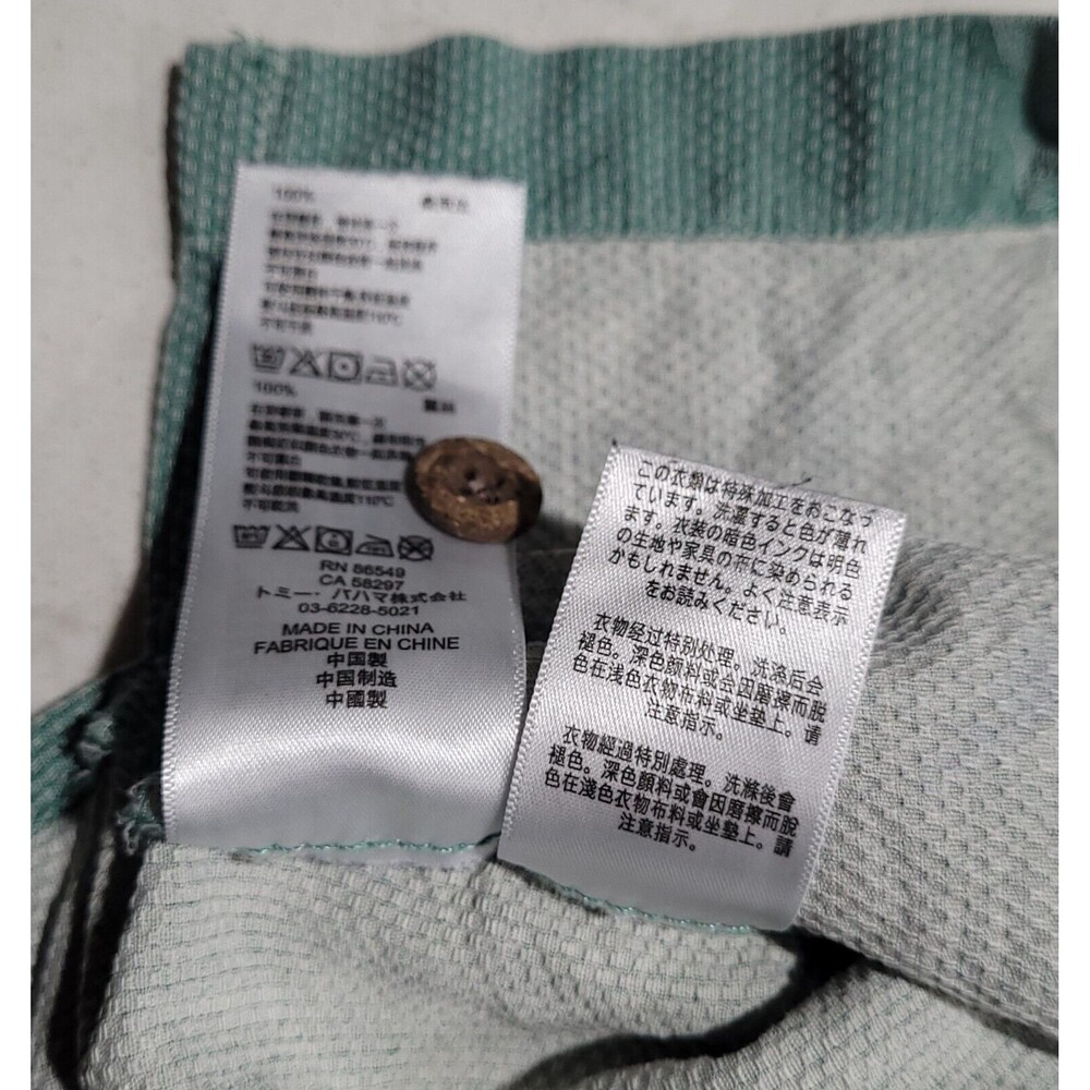 Tommy Bahama Relax 100% Silk Mint Green Hibiscus Floral Hawaiian Tropical M NWOT - Picture 14 of 16